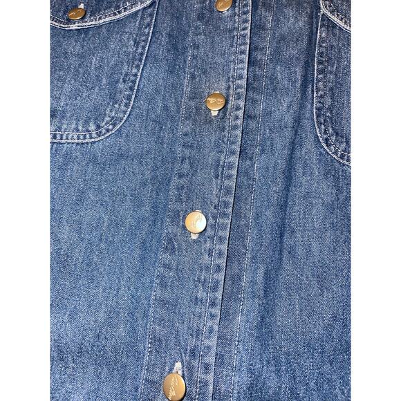 Womens Bill Blass Vintage Y2K‎ Blue Denim Button Up Vest Size Small - Picture 5 of 6